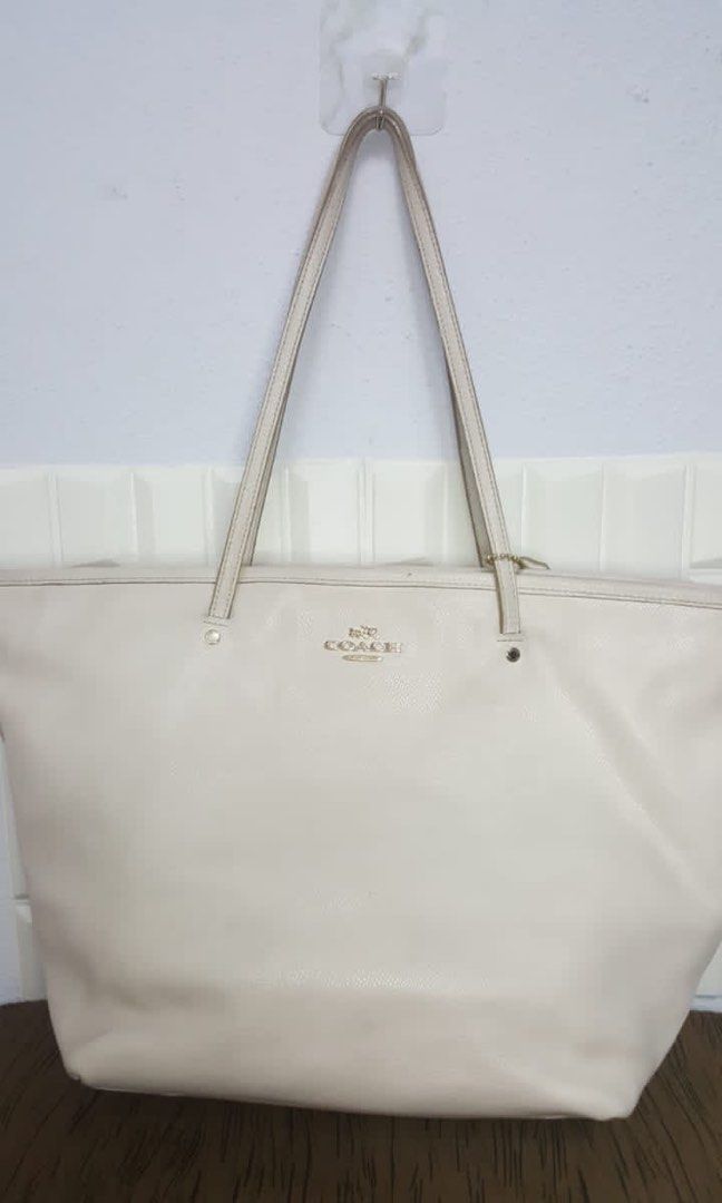 Coach tote white hot sale