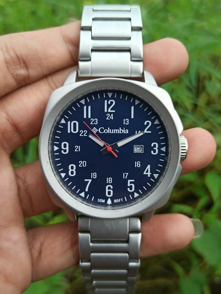 COLUMBIA Cornerstone CA018 Blue Navy Index Military Dial Watch