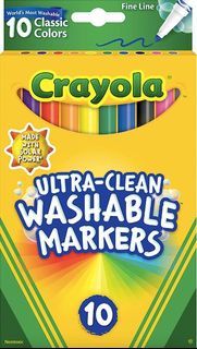 Crayola Ultra-Clean Washable Classic Color Markers 10s - Fine Line | School Supplies | Art Supplies