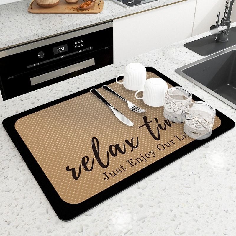 1pc Kitchen Faucet Suction Pad, Bathroom Countertop Drainage Pad, Anti Mold  And Quick Drying Mat