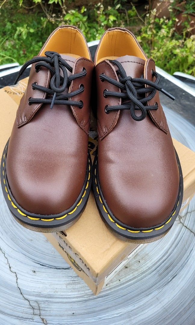 Dr Martens Brown Leather Shoes Copy Men s Fashion Footwear