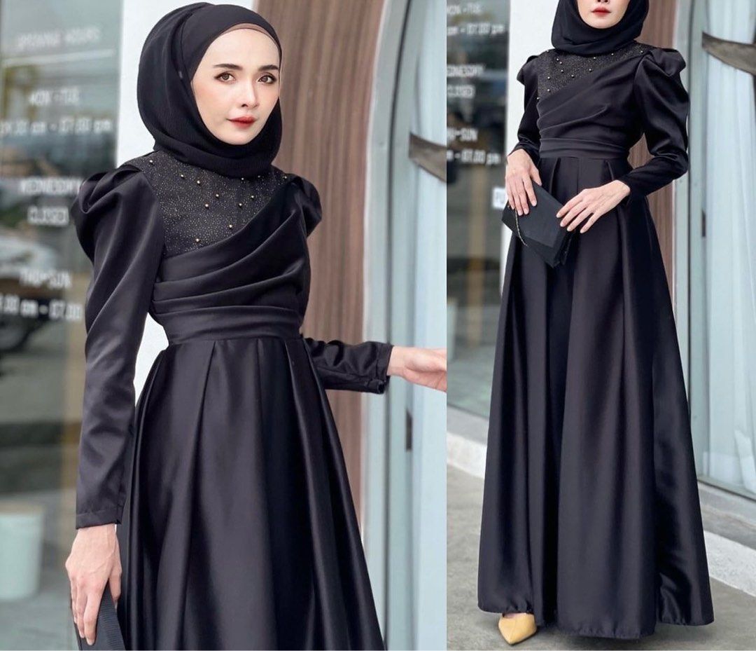 Dress 2025 dinner hitam
