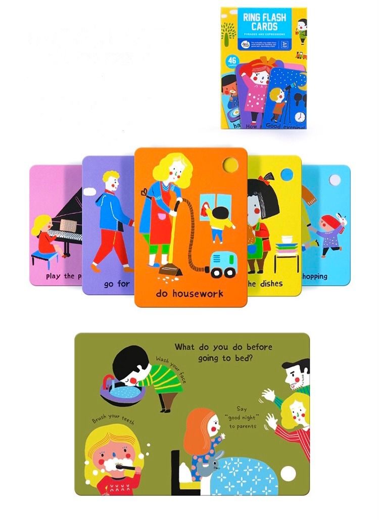 Educational Ring Flashcards Phrases & Expressions, Babies & Kids