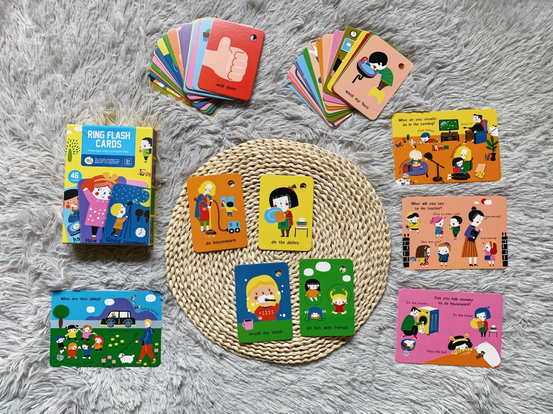 Educational Ring Flashcards Phrases & Expressions, Babies & Kids