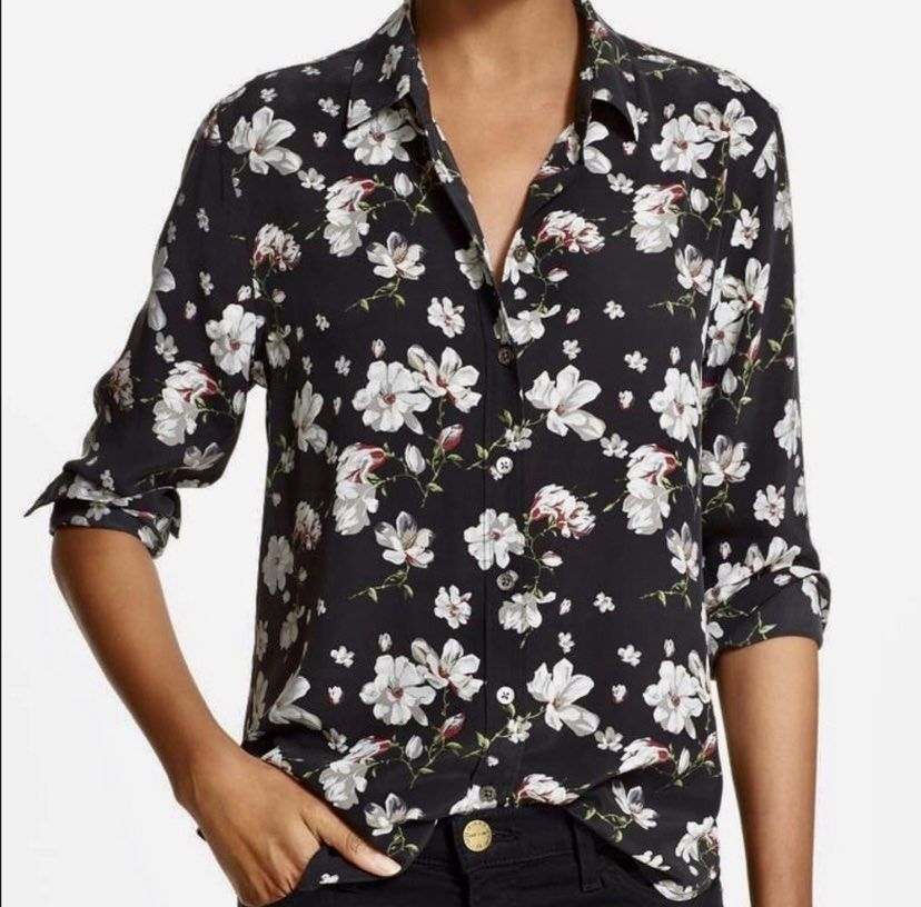 Equipment silk blouse flower patterns Women s Fashion Tops Blouses on Carousell