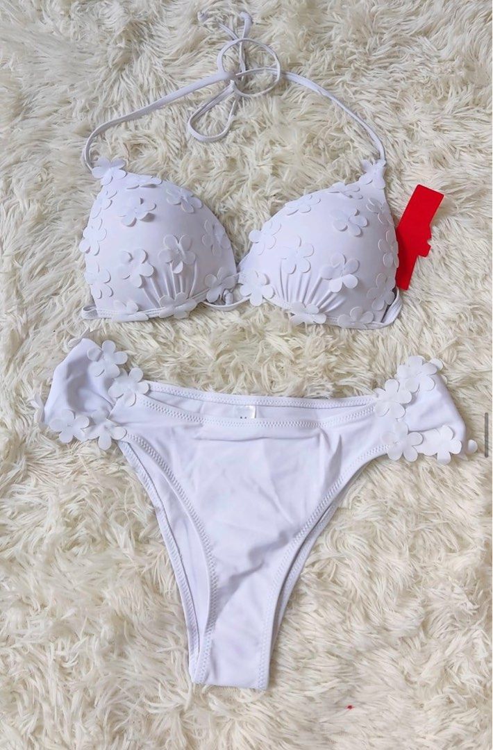 Floral white bikini terno, Women's Fashion, Swimwear, Bikinis ...