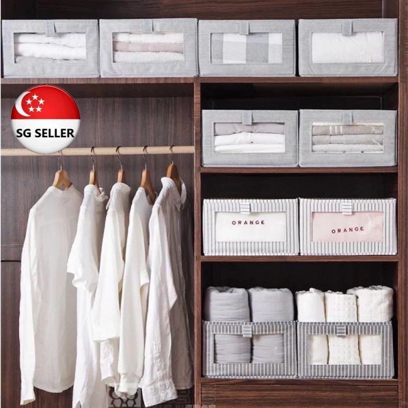 Foldable wardrobe organizer storage box, Furniture & Home Living, Home