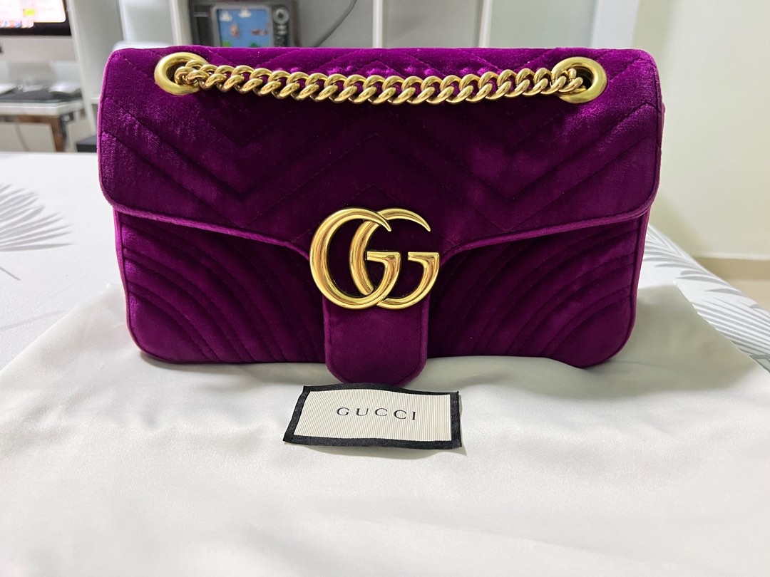 Gucci marmont store velvet fuchsia