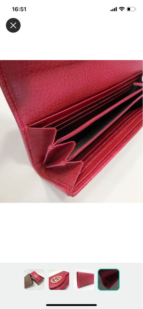 GUCCI Sukey Guccissima Long Wallet (Red) 💯 Authentic, Luxury, Bags u0026  Wallets on Carousell