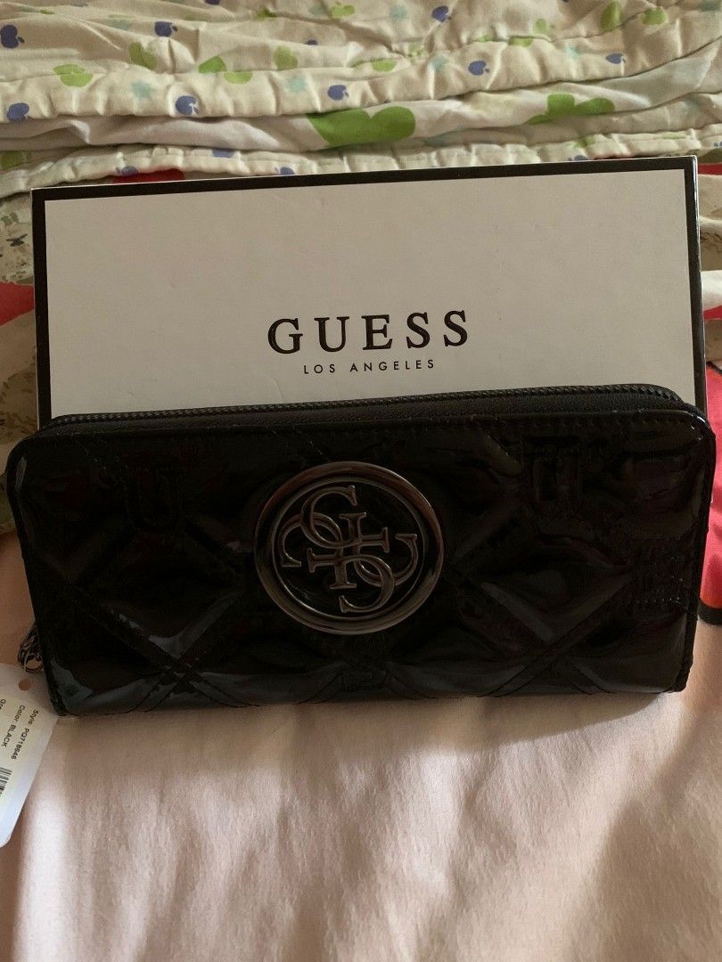 Guess Black Long Wallet, Women's Fashion, Bags & Wallets, Wallets