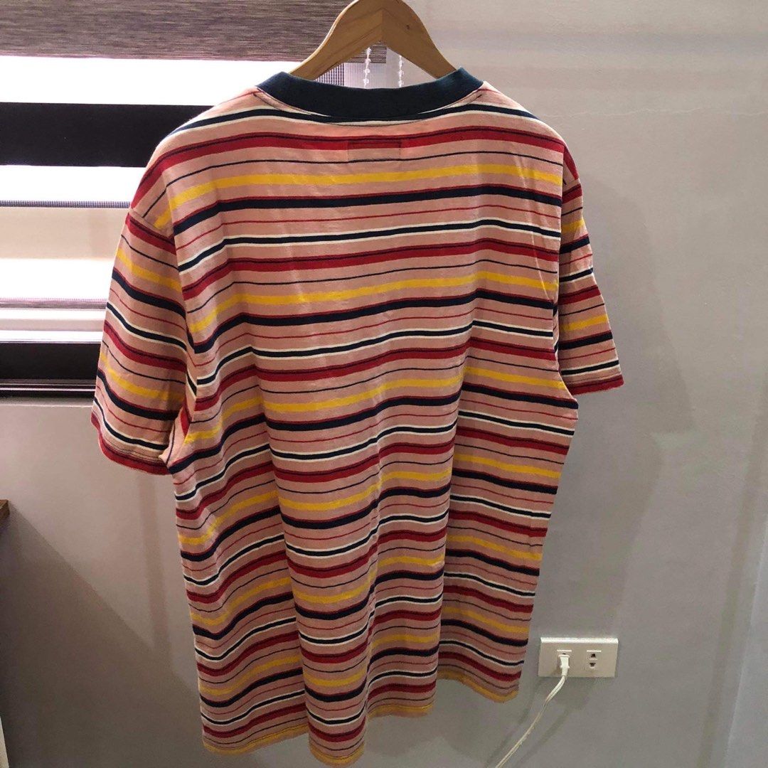 Guess originals collection Guess pop art striped tee shirt Men s Fashion Tops Sets Tshirts Polo Shirts on Carousell