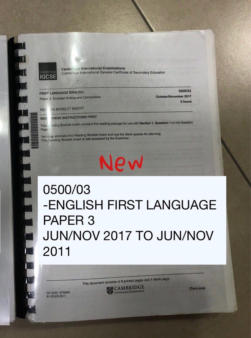 Igcse english first language past year paper 3 0500 03 hobbies toys