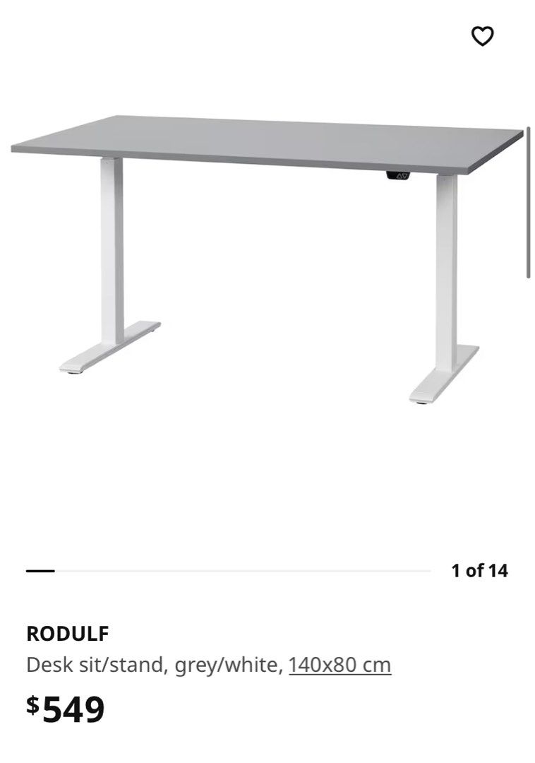 IKEA adjustable office Table, Furniture & Home Living, Furniture