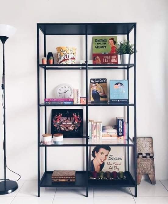 Ikea VITTSJO shelving unit, black, Furniture & Home Living, Furniture