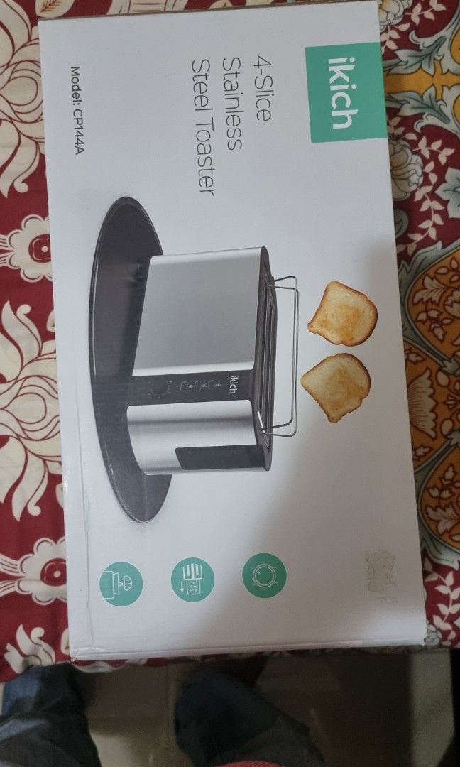 ikich 4 slice stainless steel toaster, TV & Home Appliances, Kitchen
