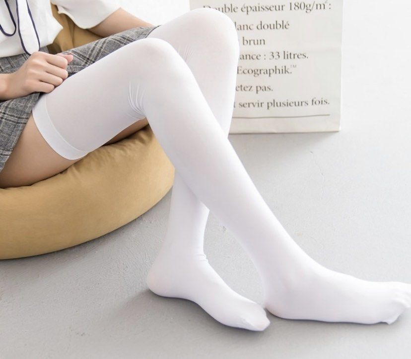 INSTOCK brand new black and white high knee socks Women s Fashion