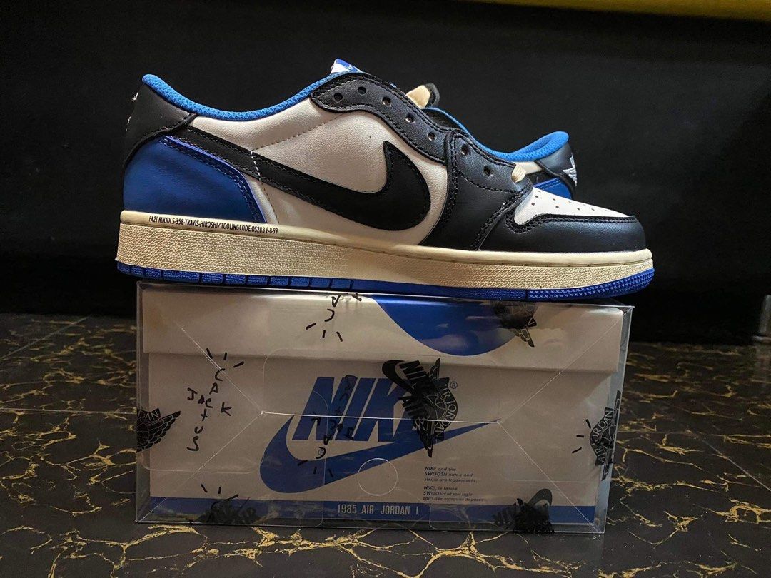 travis scott fragment jordan 1 low on feet