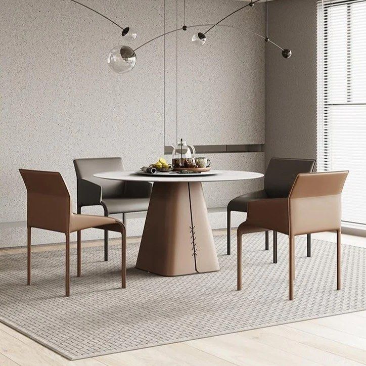 Kea wood and top glass dining table