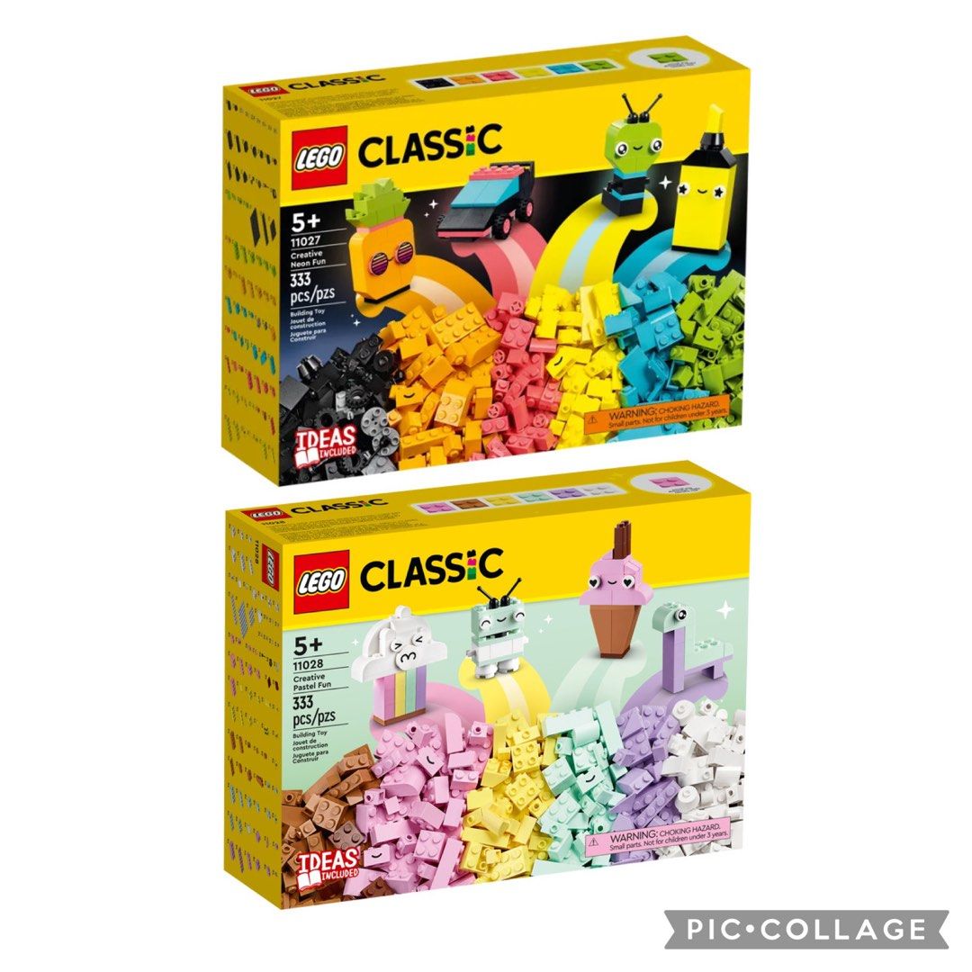 LEGO 11027 Classic Creative Neon Fun 11028 Creative Pastel Fun