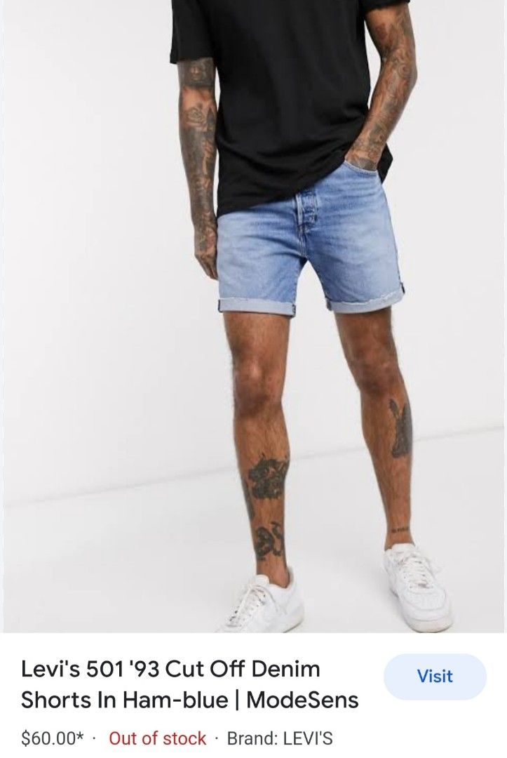 Levis 501 '93 Cut Off Shorts, Men's Fashion, Bottoms, Shorts on Carousell