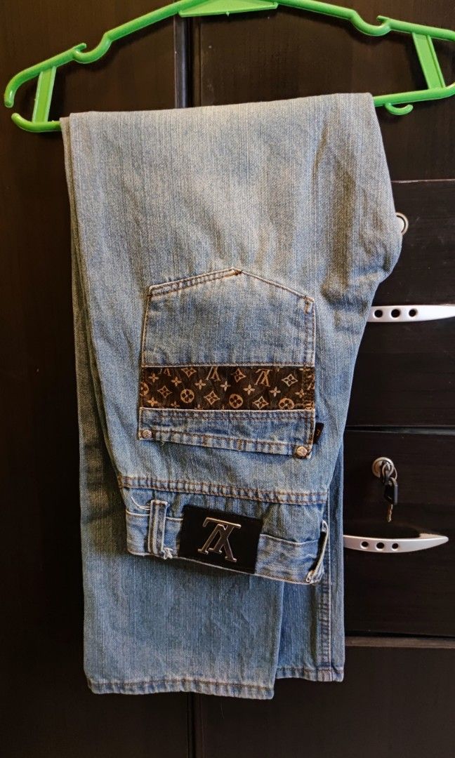 Louis Vuitton LV Monogram Patchwork Denim Pants, Men's Fashion, Bottoms,  Jeans on Carousell