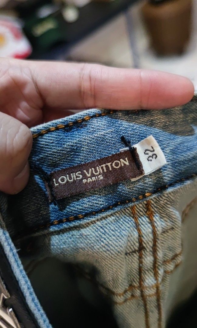 Louis Vuitton LV Monogram Patchwork Denim Pants, Men's Fashion, Bottoms,  Jeans on Carousell