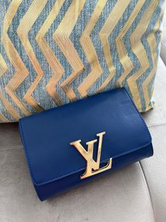 Lv clutch lambskin blue leather sling bag