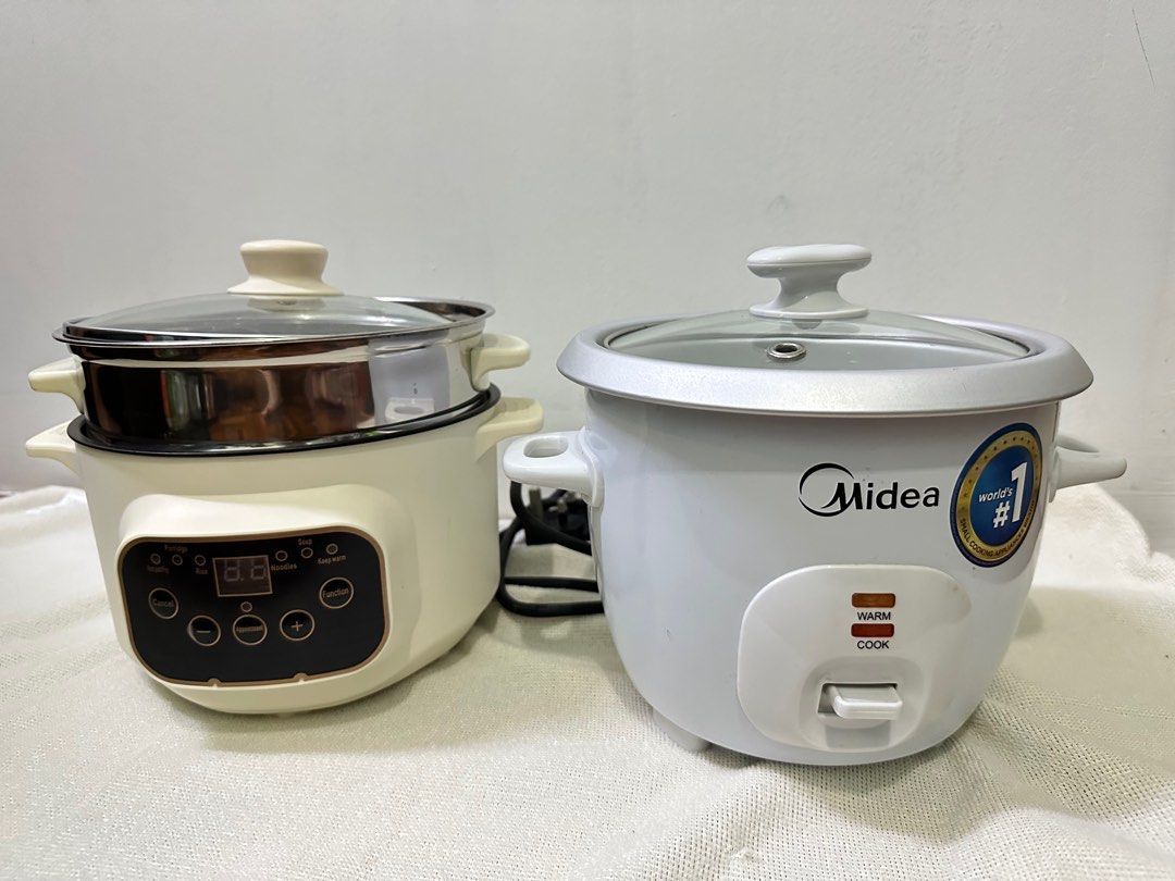 Midea Rice Cooker 0.6L (free 2 in 1 non-stick pot + steamer), TV & Home  Appliances, Kitchen Appliances, Cookers on Carousell