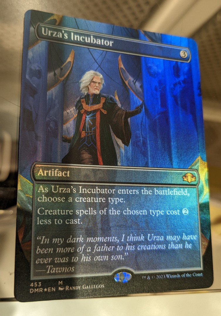 MTG Magic Foil Dominaria Remastered Urza's Incubator mythic Rare Borderless  card