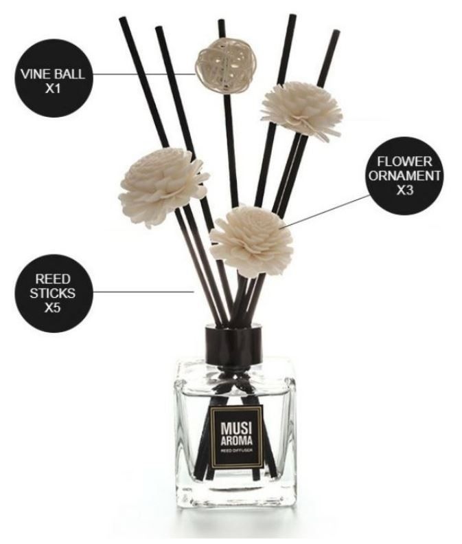 MUSI AROMA Scent Reed Diffuser (ShangriLa Scent/ Hilton Scent/ Ritz