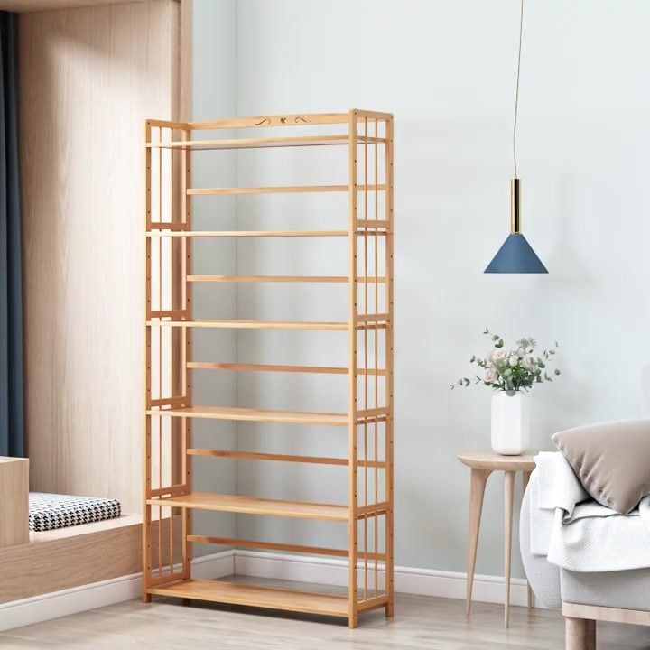 Nature Bamboo 6 Layers Storage Shelf Rack, Furniture & Home Living ...