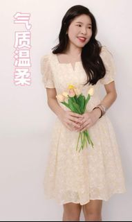 [NEW] Elegant Lace floral Midi Dress