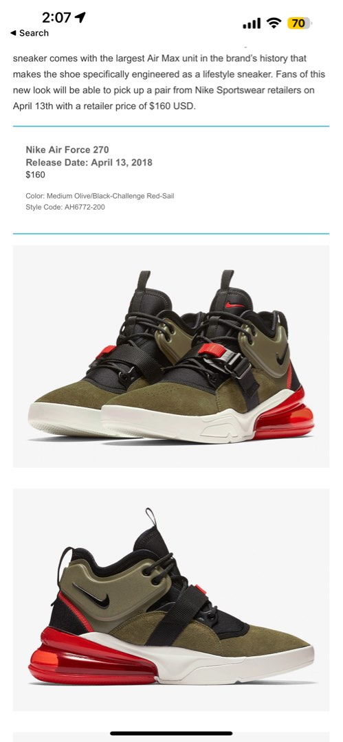 Nike air force 270 mid on sale