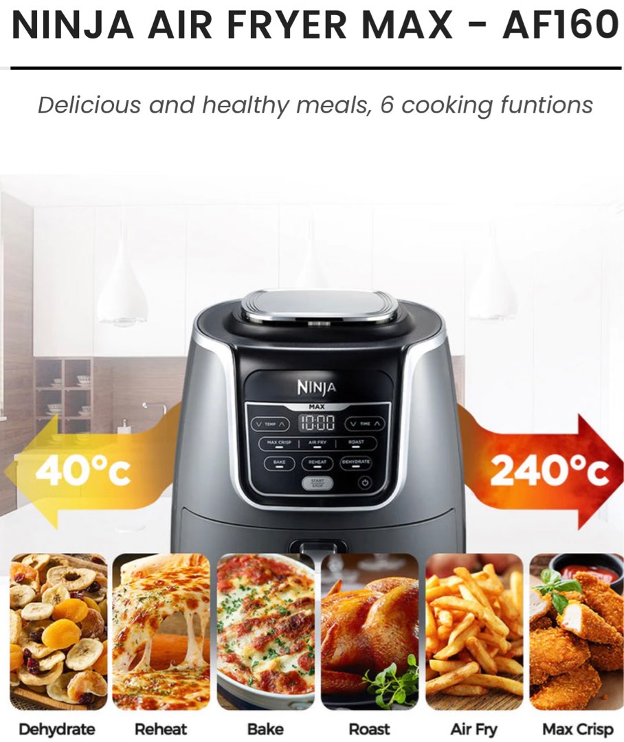 Ninja Air fryer max XL 5.2L (AF160), TV & Home Appliances, Kitchen Appliances, Fryers on Carousell