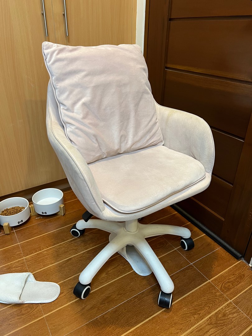 Office/ make up chair pink nylon feet, Furniture & Home Living
