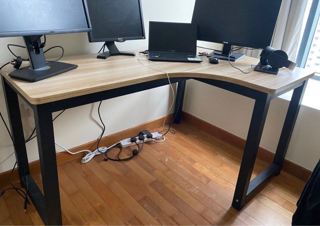 Office Table (L shape), Furniture & Home Living, Furniture, Tables