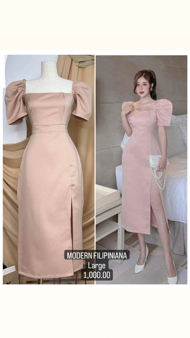 Old rose filipiniana dress hotsell