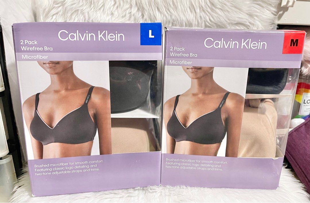 Open Box - Calvin Klein Women's Wirefree Bra, 2-pack, Brushed Microfiber,  Mesh