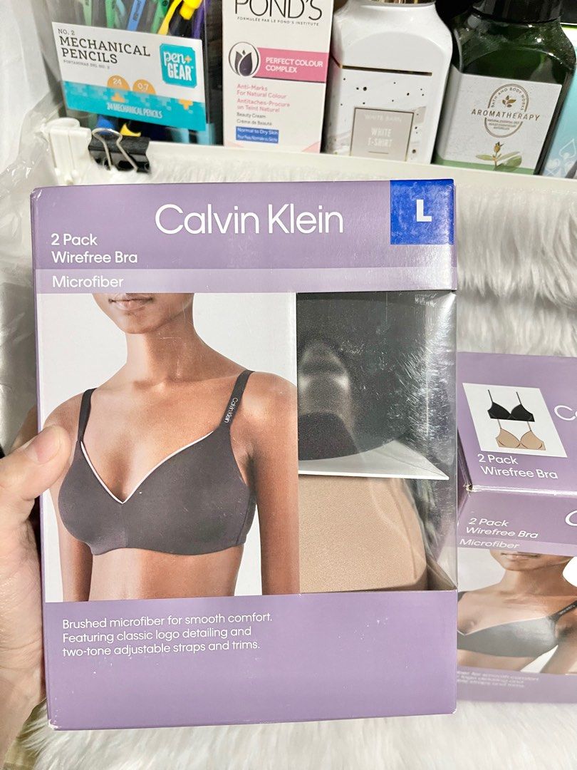 Original Calvin Klein 2 pack Wirefree Bra Microfiber, Women's Fashion,  Undergarments & Loungewear on Carousell