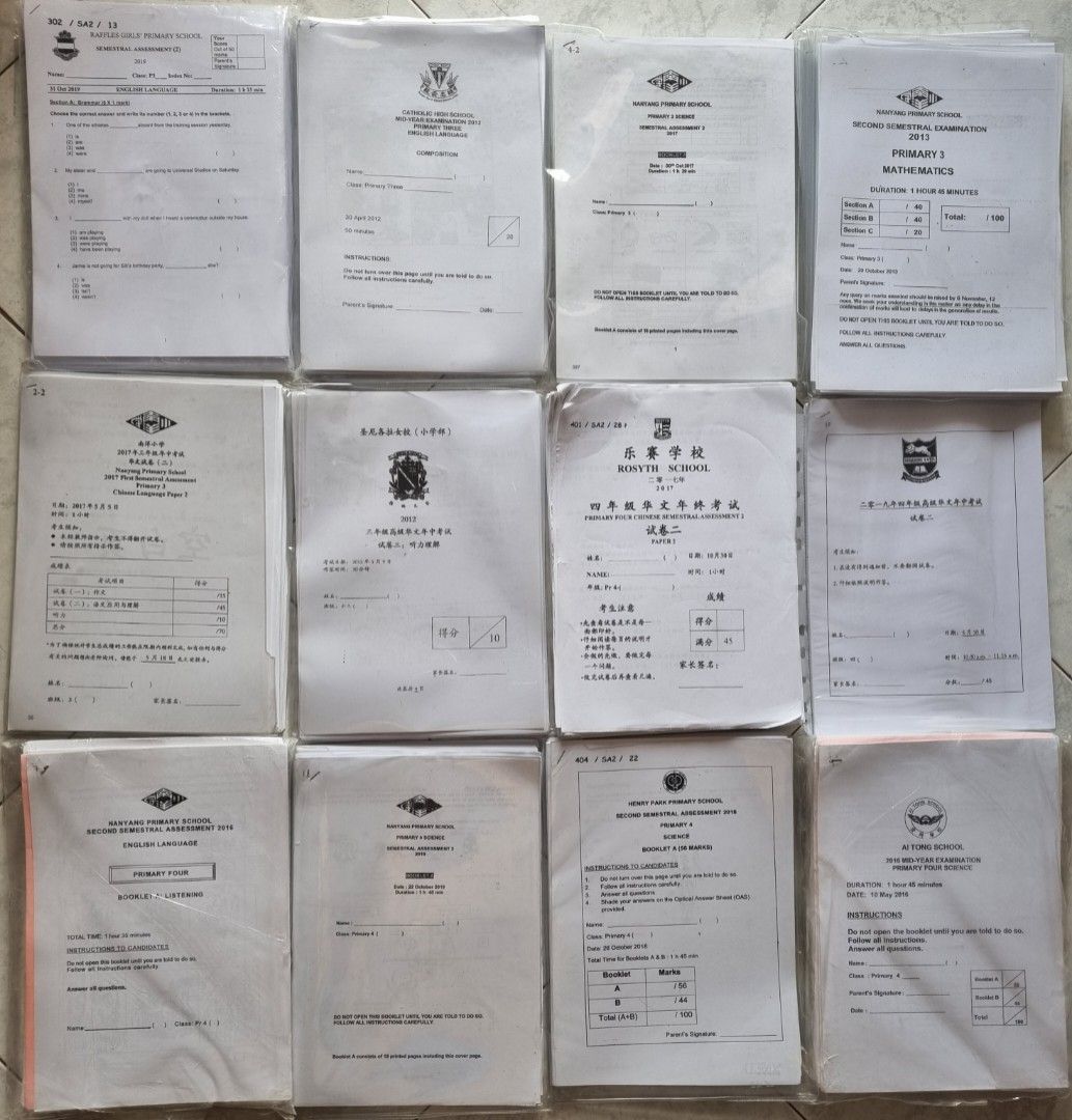 P3 P4 Past Years Exam Papers Hobbies Toys Books Magazines