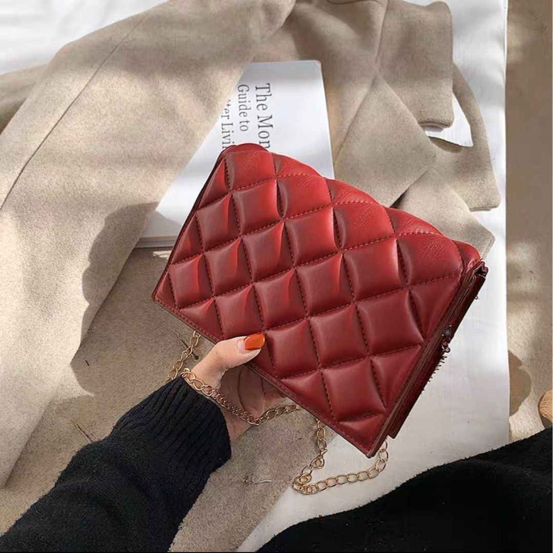 Red quilted clearance purse
