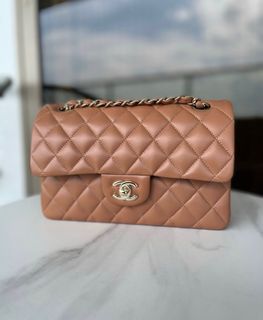 chanel wallet on chain tan