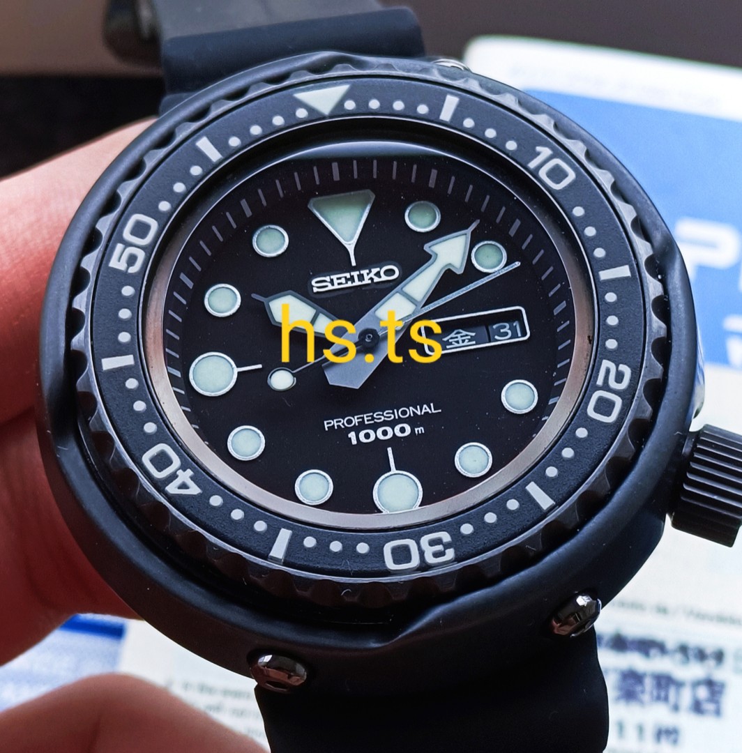 Seiko MM1000 Darth Tuna Blackout Quartz Divers Watch SBBN011 ...