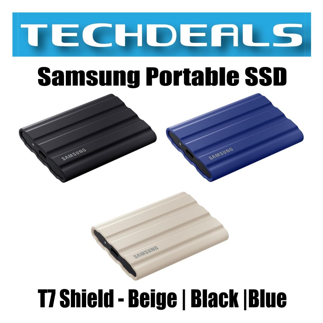 Samsung Portable SSD T7 Shield -1TB | 2TB | 4TB |Beige | Black | Blue