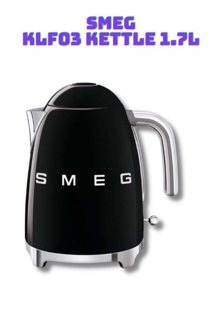 SMEG Kettle Black KLF03 (1.7L), TV & Home Appliances, Kitchen