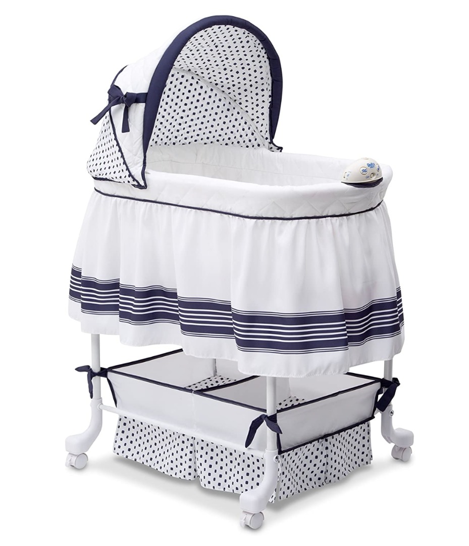 Smooth Glide Bedside Portable Crib with Lights, Sounds and