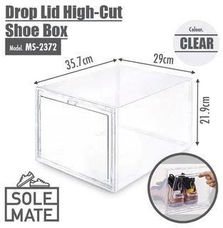 CLEARANCE SoleMate Drop Lid High Cut Shoe Clear Display Box for air jordan 1 low high dunk nike adidas yeezy shoes sneakers