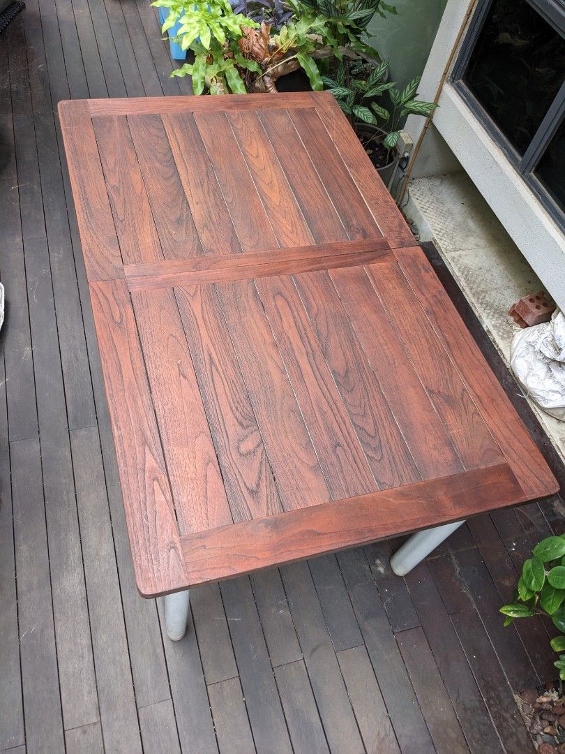 Teak outdoor Dining Table, Furniture & Home Living, Outdoor Furniture