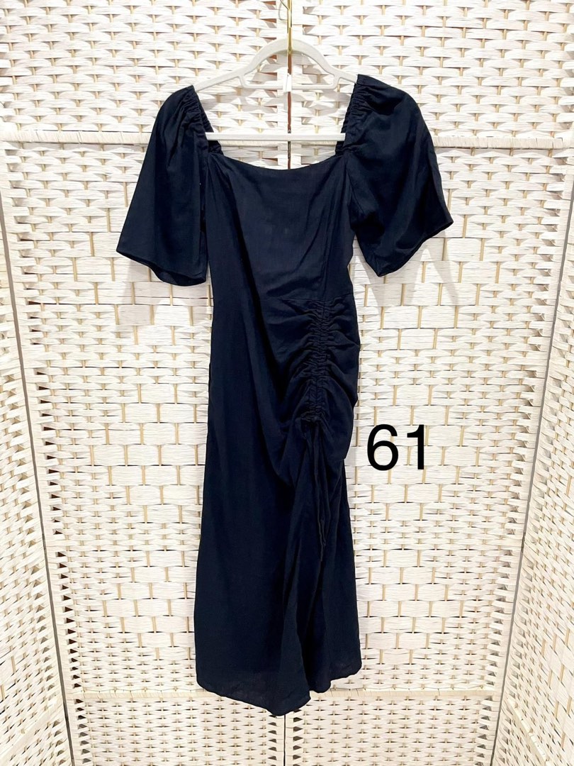 Squareneck Midi Dress Black
