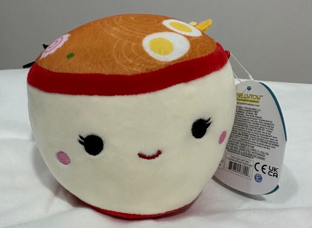 Squishmallow Snack Peluche Ufficiale Kellytoy Raisy The Ramen Ciotola 5 - Foto 2